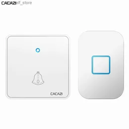 DOORBELLS CACAZI WIRELESS DOORBELL CR2032バッテリーボタン防水300mリモートコントロールUS EU UKプラグレシーバースマートホームリング60 CHIMESY240320