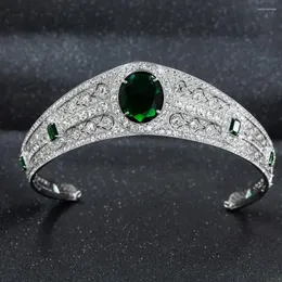 Saç klipleri Greville Emerald Kokoshnik Tiara Prenses Eugenie Düğün Taç Kadın Aksesuarları Takı