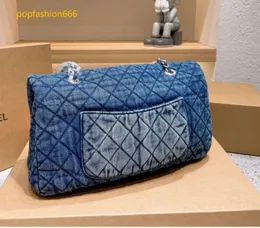 Omuz çantaları toptan denim maxi jumbo klasik flep kapitone meatlasse zincir crossbody lüks tasarımcı moda cadde serin büyük kapasite moda çantaları366