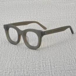 サングラスアセテートリーディングメガネメン高品質のビンテージ厚の黒いカメ眼鏡