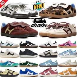 Leopard Print skor Wales Bonner Sambaba Sneakers Gazzelle Spezial inomhus vegan svart gummi mexico mocka läder herr tränare kvinnor utomhus sport sneaker