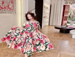 2021 bebê meninas vestido novo verão crianças menina vestidos de princesa floral doce vestido adorável traje casual crianças roupas 8373348