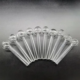 20pcs 7cm 10cm 12cm Pyrex Glass Oil Burner Pipe Clear Color Quality Dry Herb Tobacco Smoking Pipes Transparent Great Tube Nail Tips Dab Rigs