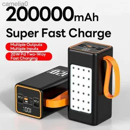 Mobiltelefon Power Banks 120W Portable Power Pack 200000MAH Type-C Fast Charging Large Capacity Mobile Power Supply PLY Externt batteri24320