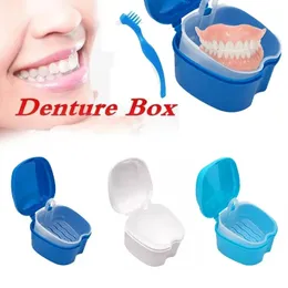 1PC Oral Denture Care Bath Box Cleaning False Teeth Nursing with Hanging Net Container Cleaning False Teeth Bath Case Dropship