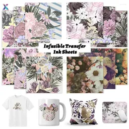 ウィンドウステッカーXFX花は無視可能な転送インクシート12x12 "ヒートプレス用の花の昇華TシャツマグカップDIY