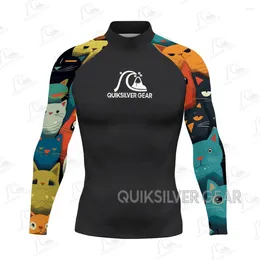 Women's Swimwear Men's Rash Guard Long Sleeve T-shirts Cartoon Surfing Diving Suit Uv Protection Tight Swimsuit Clothing