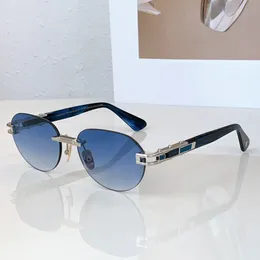 Antigo prata azul redemoinho azul sem aro óculos de sol das mulheres dos homens verão tons sunnies lunettes de soleil óculos occhiali da sole uv400