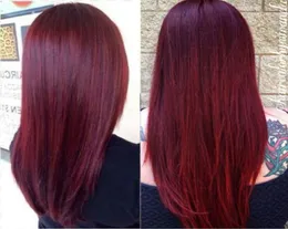 Brasileiro Borgonha Cabelo Humano 4 Pacotes Coloridos Brasileiro 99 Vinho Tinto Cabelo Virgem Tecer Extensões de Cabelo Humano Brasileiro Inteiro 1159274