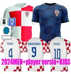 Soccer Jersey 2024 Euro Cup New 2025 Kroatie National Team 24 25 Football Shirt Kids Kit Set Home White Away Blue Men Uniform Modric Kovacic Pasalic Perisic