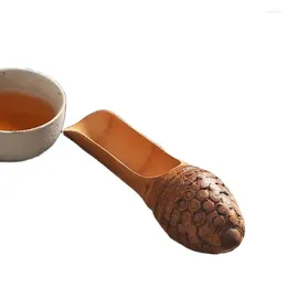 Figurki dekoracyjne naturalne ręcznie robione rzeźbione bambusowe łopaty herbaty łyżka herbaty