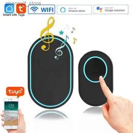 초인종 무선 WiFi 초인종 Tuya Smart Home Security Alarm System Connection 433MHz 감지 경보 모드 환영 초인종 LED LIGHT KITY240320