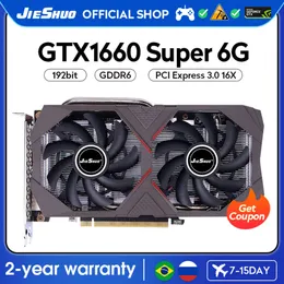 Jieshuo Nvidia GTX 1660 Super 6 GB PC Gaming Graphics Card GDDR6 GPU 192-Bit GTX1660SUPER 6G DESKTOP Video Office KAS RVN CFX ETC