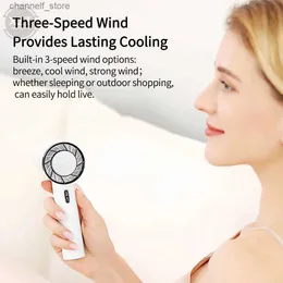 Electric Fans Handheld Mini USB Fan Outdoor Portable Air Conditioning 2200mAh Battery Wireless Charging Cold Compressed FanY240320