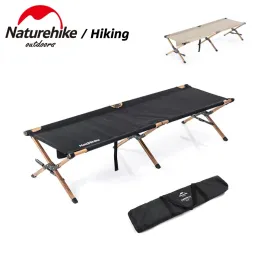 Möbler Naturhike Sale Outdoor Folding Camping Bed Aluminium Wood Grain Eloy Folding Bed utomhus bärbar förvaring Enkelsäng NH19X003C