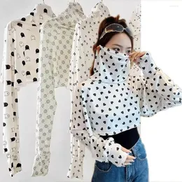 Bandanas Sunscreen Suit Shawl Short Style Cycling Face Cover Summer Silk Sleeves For Slim