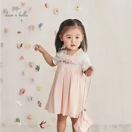 DBM13094 dave bella estate neonate vestito floreale in stile cinese con una piccola borsa festa per bambini infantile lolita 2 pezzi di vestiti 240311