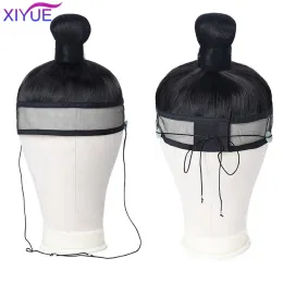 Chignon Xiyue Cosplay Headdress Hanfu Hat Black Hanfu Erkekler Savaşçı Cosplay Saç Ürünleri Ming Hanedan Antik Tarih Ninjas Saç Parçası