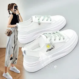 Casual Shoes 2024 Spring And Summer Small Daisy White Mesh Thin Breathable Versatile Board