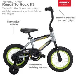 12 Huffy Rock It Boy Kids Bike Matte Gray/Lime Green, L240319