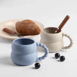 Mugs European Ceramic Mug Fine Pearl Handle Coffee Cup 270ml Afternoon Camellia Flower Tea Oatmeal Breakfast Milk