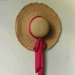 Breda randen hattar hink hattar nya breda rafi rafi str sommarhatt silkes halsduk eleganta kvinnor handvävda strandsemester solskydd hatt y240320