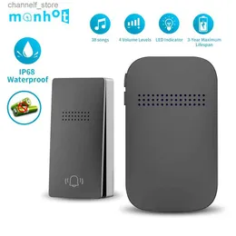 Doorbells Wireless outdoor doorbell waterproof battery free self powered doorbell kit home and outdoor dynamic ring ringtone doorbellY240320