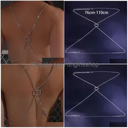 Altri Stonefans Moda semplice collana a catena posteriore per le donne Y Crossover bikini di cristallo vita gioielli per il corpo regalo 221008 Consegna di goccia Dhrxa