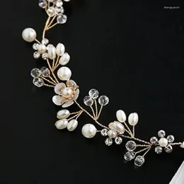 Haarspangen Braut Hochzeit Kopfbedeckungen Ornamente Blumen handgefertigte Perlen Stirnband H-Riemen Charme Frauen Braut Kopfschmuck Schmuck mit Band