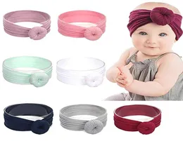 ins Baby Turban Beadbands Round Bun Wrap Stretch Bow Cute Girls Flastic Hair Band Nylon Topknot Beadband Round BK21888652