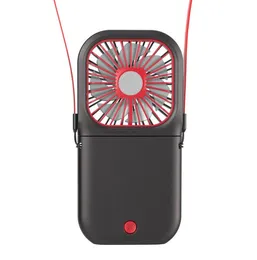 夏のファンハンギングネック小さなファン充電式USBハンギングネックファンミニ折りたたんだ屋外スポーツ用電気ファンのキャリー