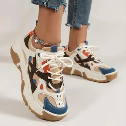 Casual Shoes in Women's ColorBlock Lace - Up Front Chunky Sneakers for Women