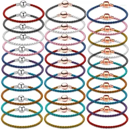 Charm Bracelets High Quality PU Leather For Women Fit Original DIY Brand Beads Bracelet Jewelry Gift Drop