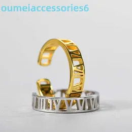 Original Designer Fashion Trend Band Rings Tiki Korean S925 Simple Roman Digital Open Womens Personalized Ring Silver