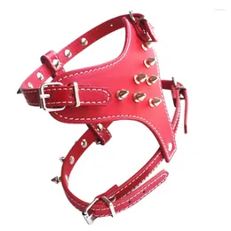 Dog Apparel BMBY-Spiked Studded Leather Puppy Harness Vest For Small Breeds