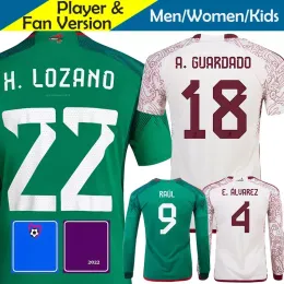 México Futebol Jerseys CHICHARITO GUARDADO RODRIGUEZ Copa do Mundo Camisa de Futebol Manga Versão Jogador Mulheres Crianças Kit ALVAREZ VEGA HERRERA GUTIER sp1 JJ 3.20