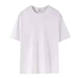 Sommaren 210 g tungvikt bomullsmän t-shirt anpassad tom droppe axel kort hylsa överdimensionerad t-shirt