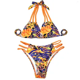 Mulheres Swimwear Sexy Impresso Oco Dois Pedaço Maiô Praia Mulheres Board Shorts para Natação Meninas Coloridas Nadar Saia com