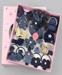 18 piecebox hair clip set cute hair accessories girl headwear bow flower animal hairpins hair band cartoon elastic headdress gift1927163