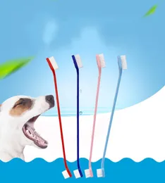 Spazzolino da denti per animali domestici a doppia testa Spazzolino da denti professionale portatile per cani Comodo spazzolino per pulire i denti degli animali domestici 53 V21200658