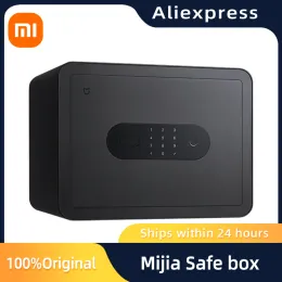 Steuern Sie Xiaomi Mijia Smart SafeDeposit Box 65Mn AntiDrilling Steel Plate Semiconductor Fingerprint Recognition Work with Mi Home App