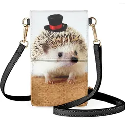 Shoulder Bags 2024 Lovely Hedgehog Printed Female Mobile Phone Bag Cute Pet Long Pouches For Women Daily Fashion Design Portable Cellphone