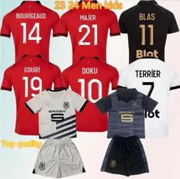 Rennes 2023 2024 Stade Rennais FC Futebol Jerseys TERRIER BOURIGEAUD Doku Guirassy CAMAVINGA Aguerd Niang 23 24 25 Maillots de Foot Football Shirtme Homens Kits Kids