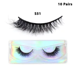 الرموش 10pairs/Lot 3D Mink Lashes الطبيعية الطويلة المزيفة الرموز المزيفة السميكة الكثافة الكثافة الكثافة.