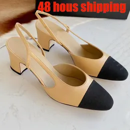 Tasarımcılar elbise ayakkabıları Slingbacks sandal bale daireler ayakkabı espadriller balerin sandaletler bayanlar parti düğün kadınlar tıknaz yüksek topuklu terlik boyutu 35-42