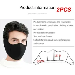 Bandanas 2 pçs inverno meia máscara facial ciclismo acampamento esqui polar velo quente earmuffs aberto respirável à prova de vento pescoço