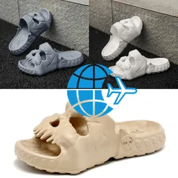 2024 Creative Skull Slippers Summer Men Kvinnor tofflor Nyhet Outdoor Beach Sandals Non-Slip Indoor Home Slides Couples Shoes Gai 40-45