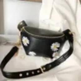 Kleine Daisy Chain Damenmode Brusttasche Sling 2024 PU Leder Umhängetasche Süße Damen Fanny Bag Wallet