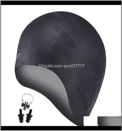 Sport acquatici all'aperto Drop Delivery 2021 Capelli lunghi Cuffie da nuoto Uomo Donna Tappo per l'orecchio Clip per naso Arge Big Sile Ragazze impermeabili Swi5653857