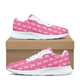 Casual Shoes Breast Cancer Pattern Sneakers For Women Lace Up Travel Without Tired Feet Cozy Outdoor Men's Training Basketball